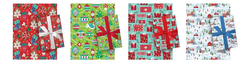 Santas Forest 67903 Whimsical Gift Wrap, Paper, Assorted, Matte