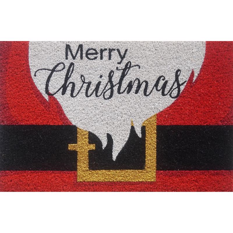 Rockport Premium VBC1828G-CHR451 Merry Christmas Santa Belt Door Mat, Multicolored