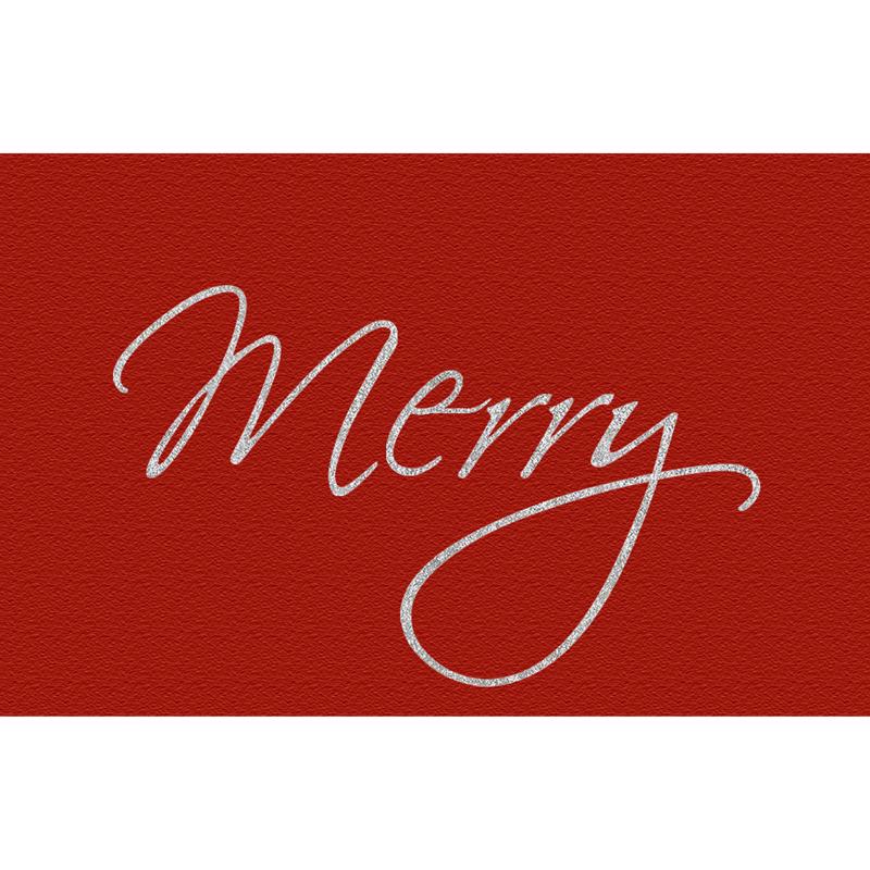 Rockport Premium VBC1828G-CHR73 Christmas Merry with Glitter Door Mat, Red