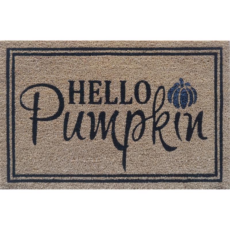Rockport Premium VBC1828G-HAR267 Hello Pumpkin Door Mat, Black/Natural