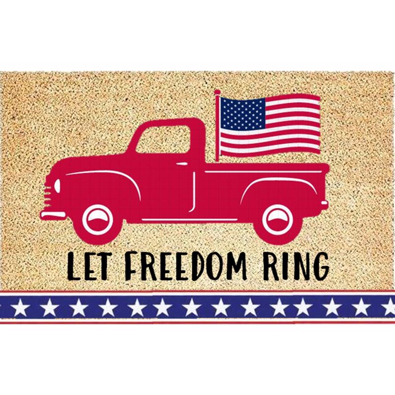 Rockport Premium VBC1828-AM69 Americana Freedom Ring with Red Truck Door Mat, Multicolored