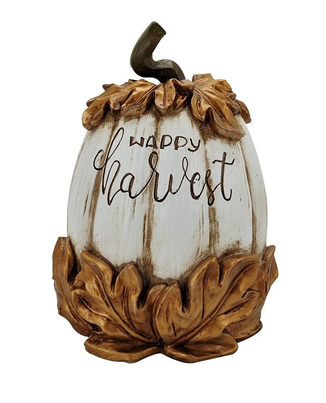 Santas Forest 89930 Happy Harvest Pumpkin, 10-1/2 in H, Resin, Gold, Indoor