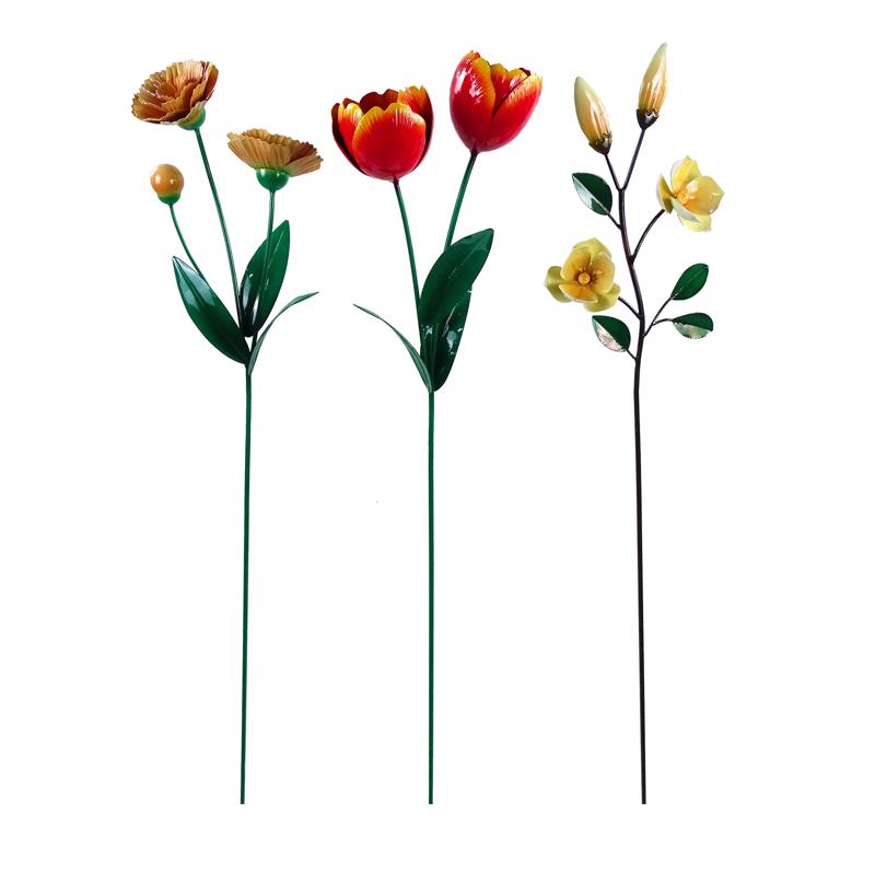 Alpine Assorted Metal 51 in. H Flower Outdoor Garden Stake