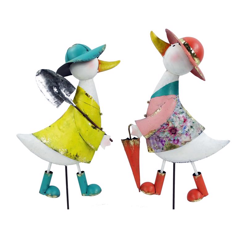 Alpine Assorted Metal 21 in. H Duck Outdoor Garden Stake