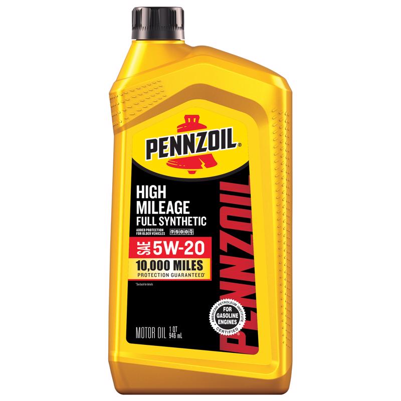 Pennzoil Full Synthetic 5W-20 High Mileage Motor Oil 1 qt 1 pk