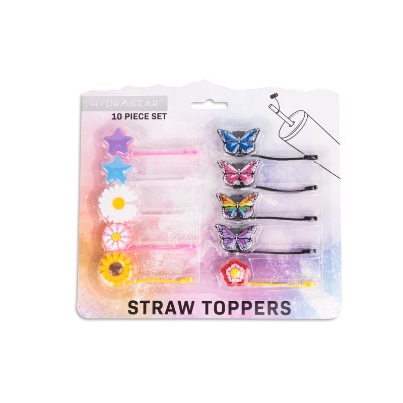 Core Home Flower/Butterfly Straw Topper Silicone 1 pk