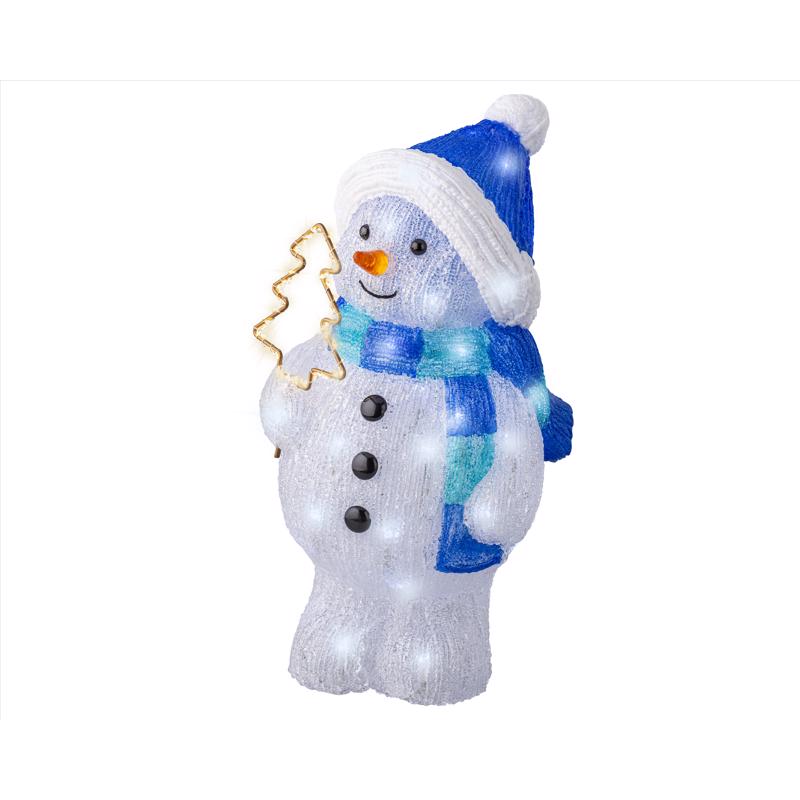 Lumineo LED Cool White Snowman 17 in. Yard Decor