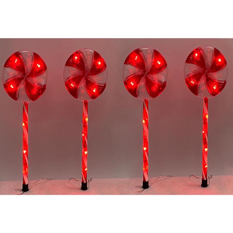 Celebrations LED Peppermint Candy 24 in. Pathway Decor