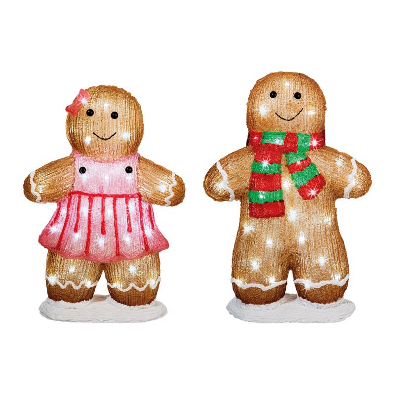 Lumineo LED Cool White Gingerbread 18 in. Yard Decor