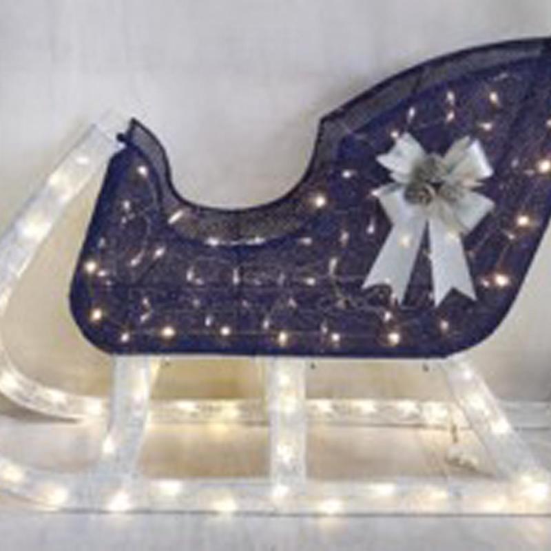 Celebrations LED Warm White Sleigh 32 in. Yard Decor