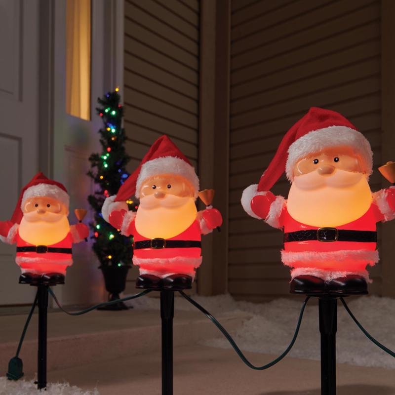 Celebrations LED Warm White Santa Claus 7 in. Pathway Decor