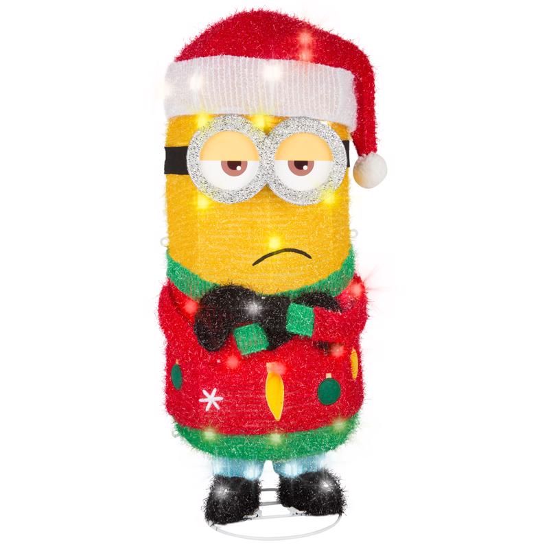 Universal Holiday Tinsel Sculpture Minion Kevin 12 in. Yard Decor