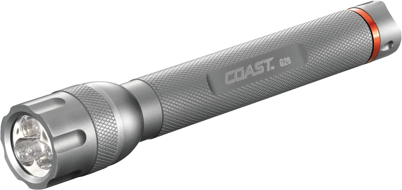 Coast 19807 G26 LED Flashlight,330 lumens, Assorted Silver/ Black