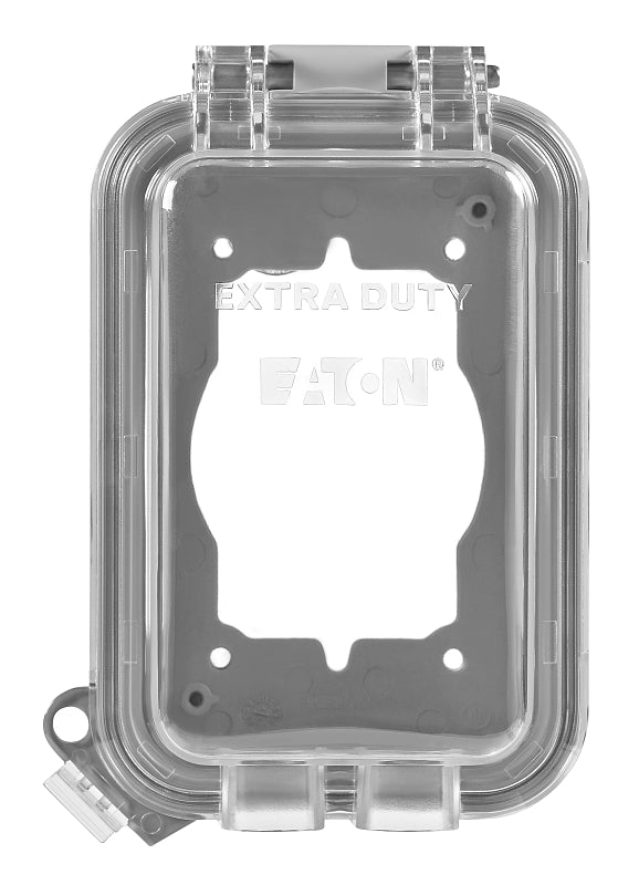 Eaton Wiring Devices WIU-1/WIUX-1CL Cover, 3-1/4 in L, 4-29/64 in W, Rectangular, Polycarbonate, Gray