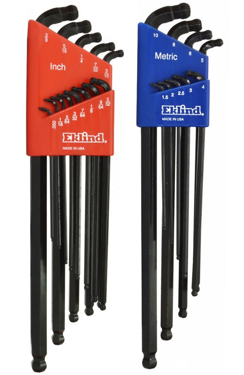 Eklind 17222 Short Arm Metric & SAE Double Ball Hex L-Key, 22 Piece