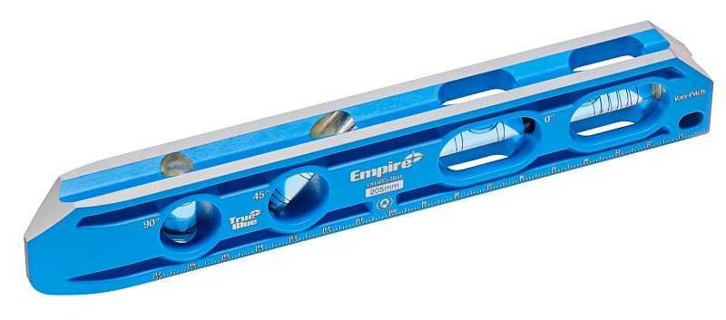 Empire True Blue Series EM85.8 Torpedo Level, 8 in L, 4-Vial, Aluminum