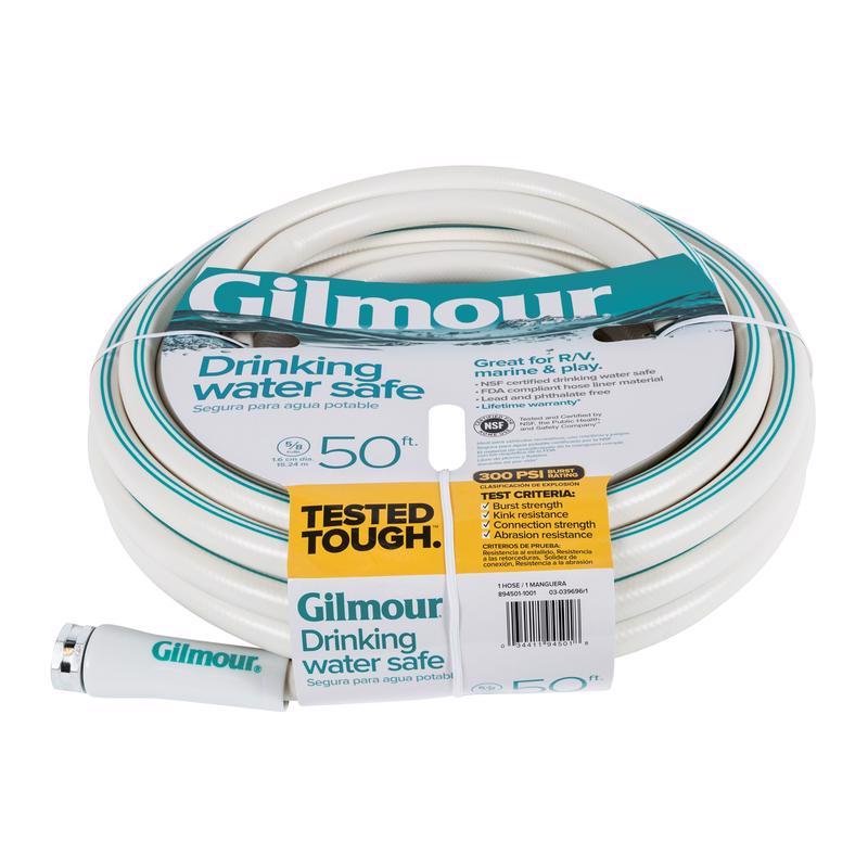 Gilmour 1066004 Drinking Water Safe 5/8 in. D X 50 ft. L RV/Marine Hose