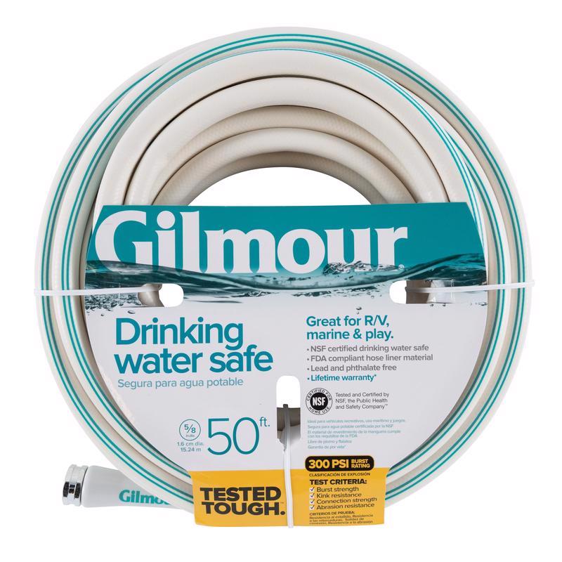 Gilmour 1066004 Drinking Water Safe 5/8 in. D X 50 ft. L RV/Marine Hose