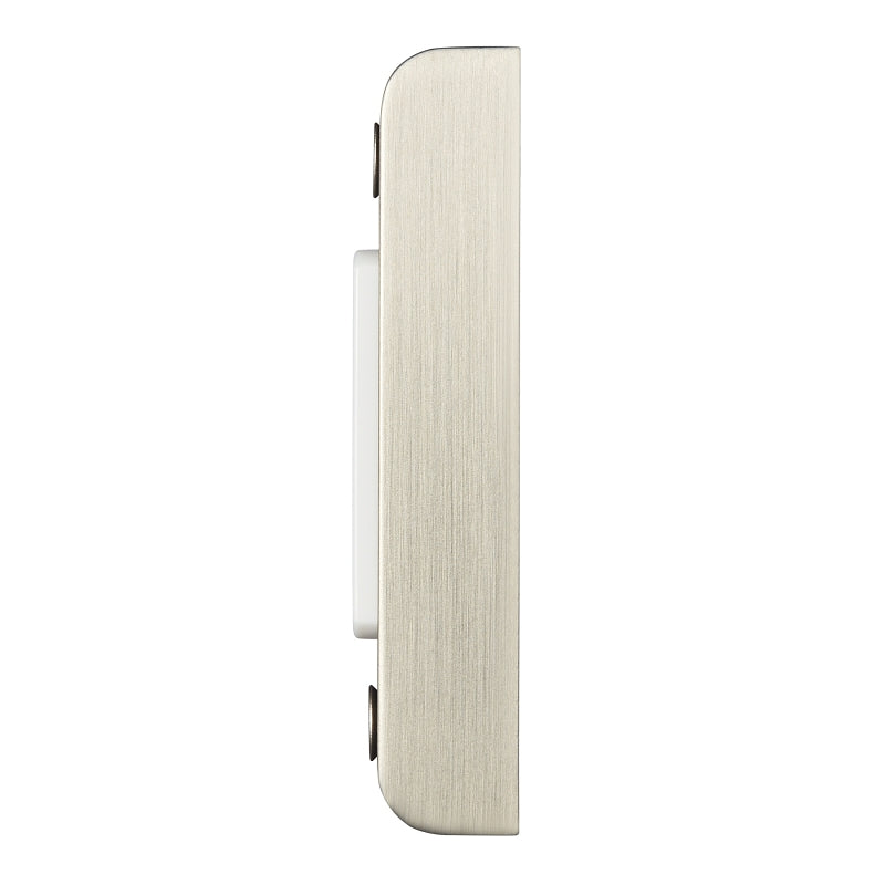 Heath Zenith 18000217 Pushbutton Doorbell, Wired, Rectangular, Silver