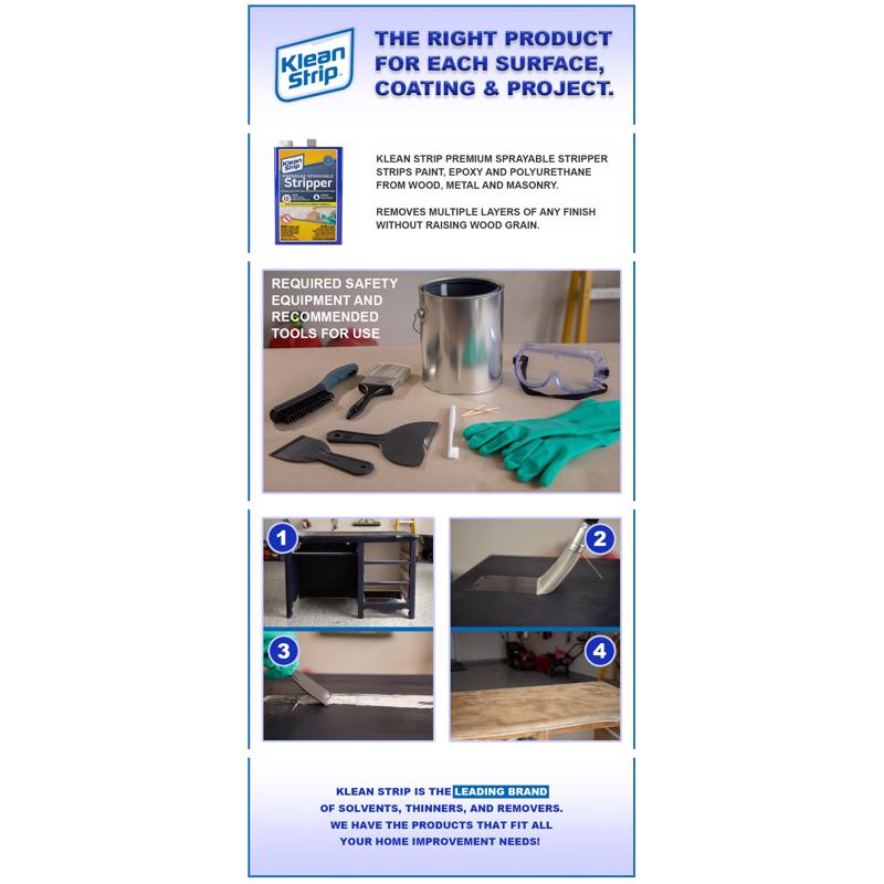 Klean Strip GKSS250 Sprayable Fast Paint and Varnish Stripper 1 gal