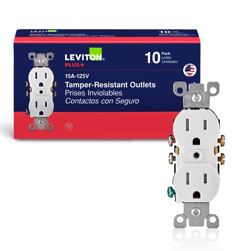 Leviton T5320-WMP Duplex Outlet 5-15R , 15 Amp,125 V,  White