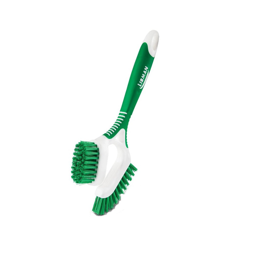 Libman 1353 Dual-Sided Tile and Grout Brush, Polyester, Green