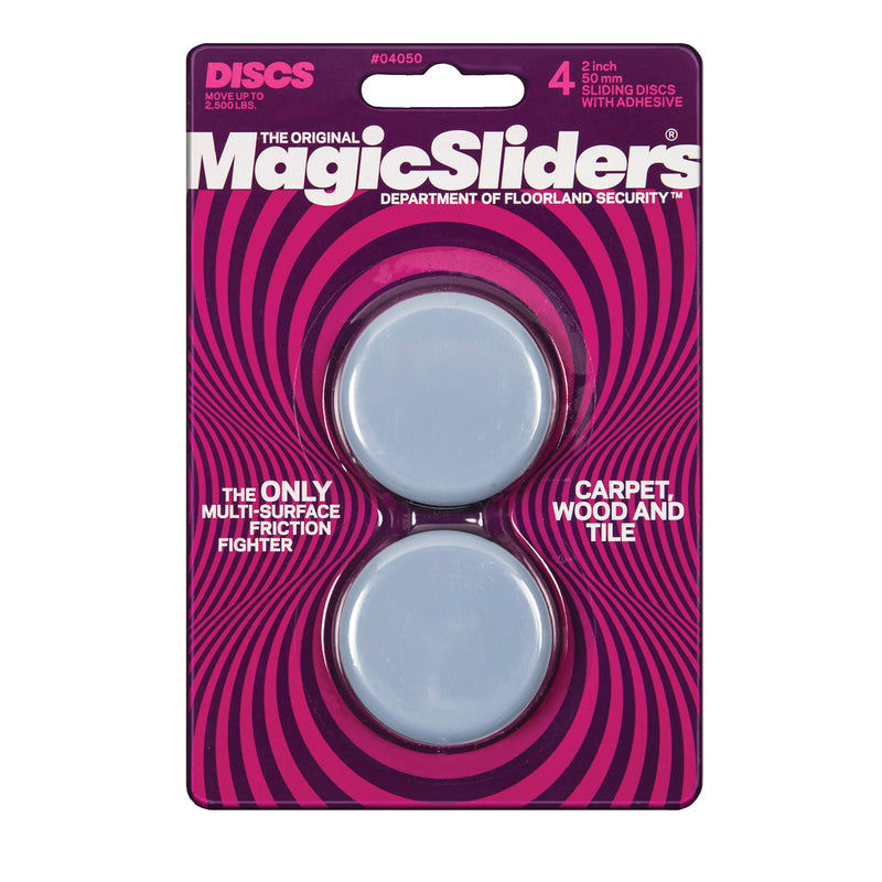 Magic Sliders 04050 Plastic Sliding Discs, Gray 2 in.