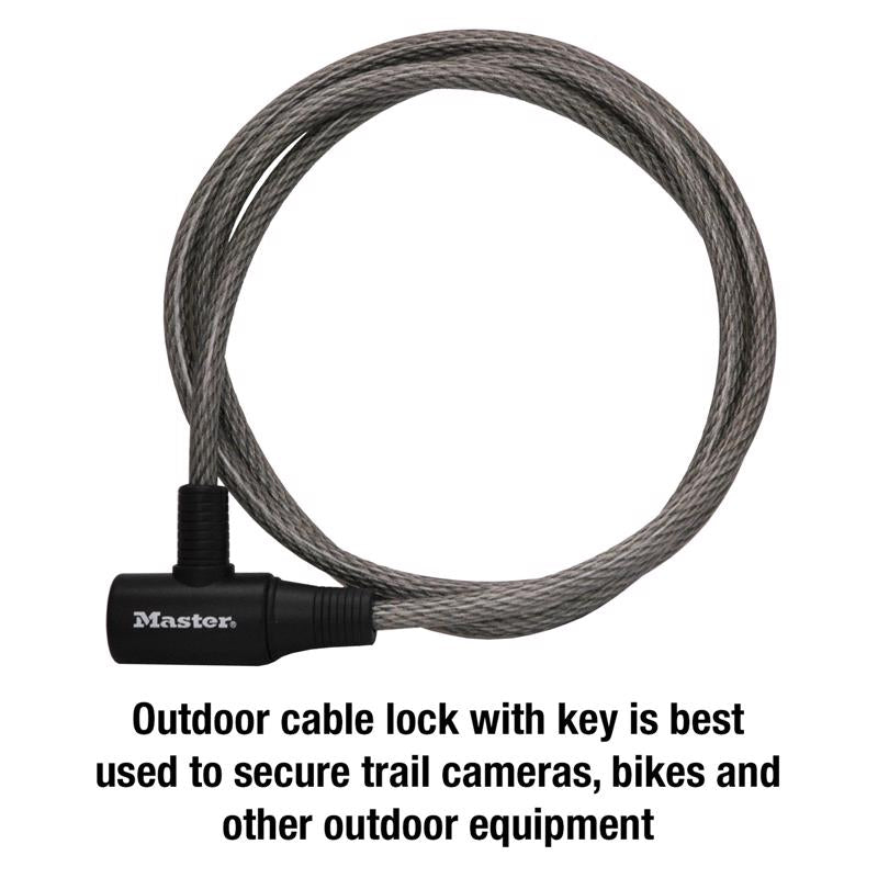 Master Lock 8154DPF Vinyl Coated Steel Locking Cable, 3/8 in. D X 72 in. L