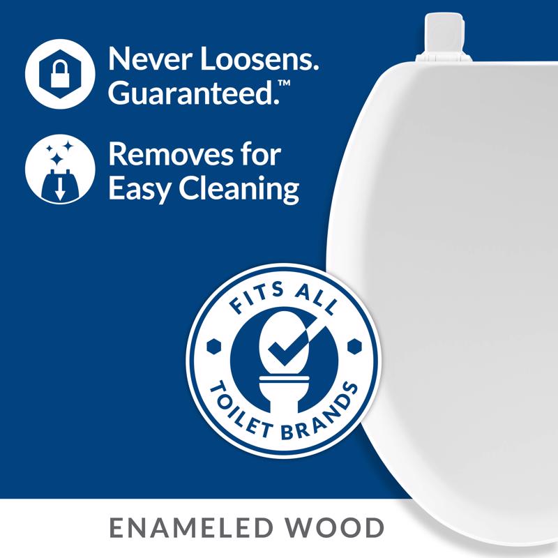 Mayfair by Bemis 41EC-006 Cameron Round Bone Enameled Wood Toilet Seat