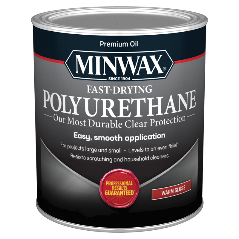 Minwax 63000444 Warm Gloss Clear Oil-Based Fast-Drying Polyurethane, 1 Qt