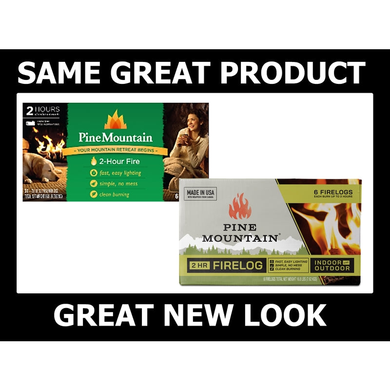 Pine Mountain 800002810 Firelog With 2-Hour Burn Time, 6-Pack