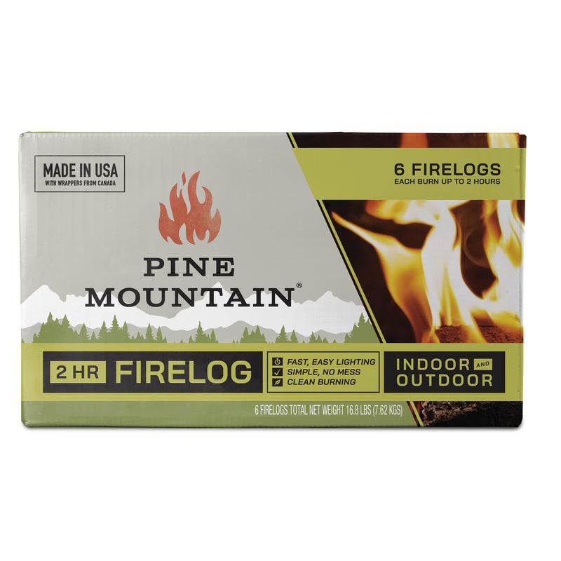 Pine Mountain 800002810 Firelog With 2-Hour Burn Time, 6-Pack