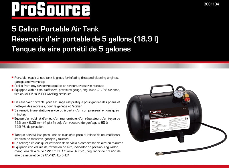 ProSource AT05 Portable Air Tank, 5 Gallon