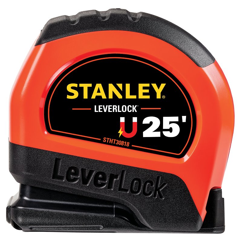 STANLEY STHT30818S Tape Measure, 25 ft L Blade, 1 in W Blade, Steel Blade, ABS Case, Black/OrangeCase