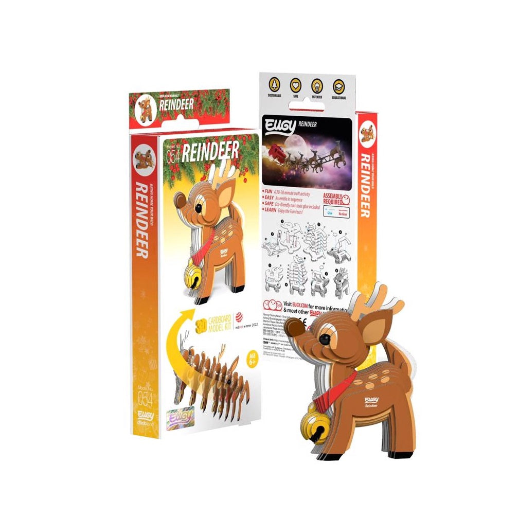 Safari 105635 Eugy Reindeer 3D Puzzle, Cardboard