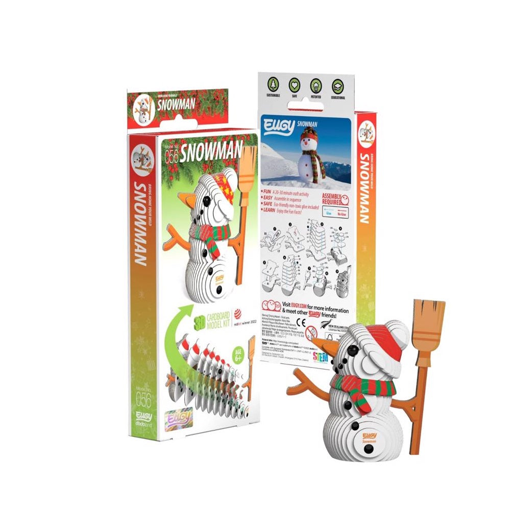 Safari 105637 Eugy Snowman 3D Puzzle, Cardboard