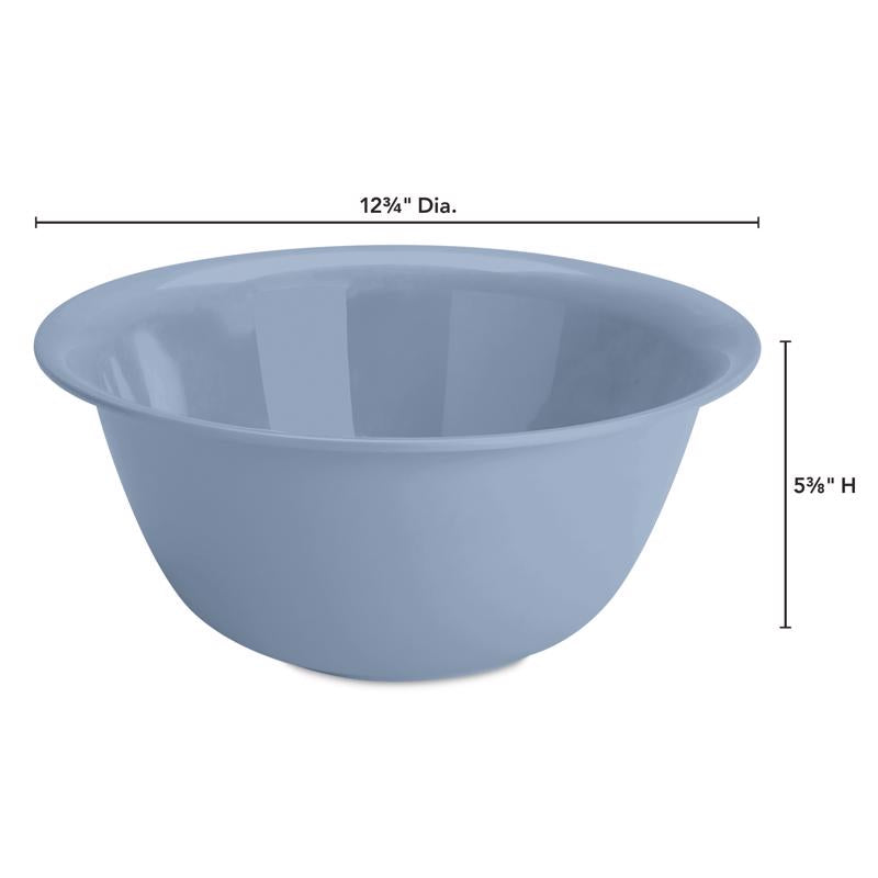 Sterilite 07116H12 Plastic Round Bowl, Blue, 192 oz
