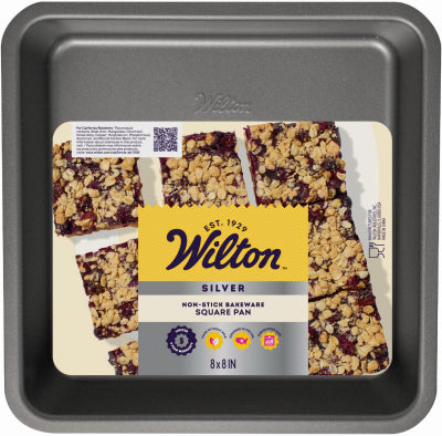 Wilton 191011500 Silver Non-Stick Bakeware Square Cake Pan, 8 x 8 x 2 In.