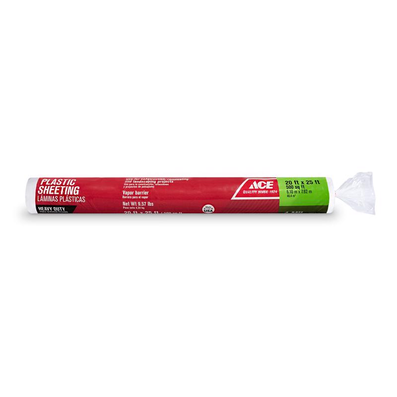 Ace 20 x 25 ft 4 Mil Clear Plastic Sheeting 1141018