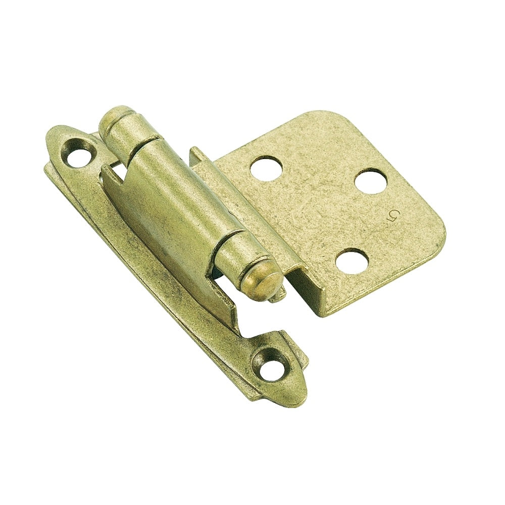 Amerock BPR3428BB Self-Closing Face Mounted Cabinet Hinge, Burnished Brass