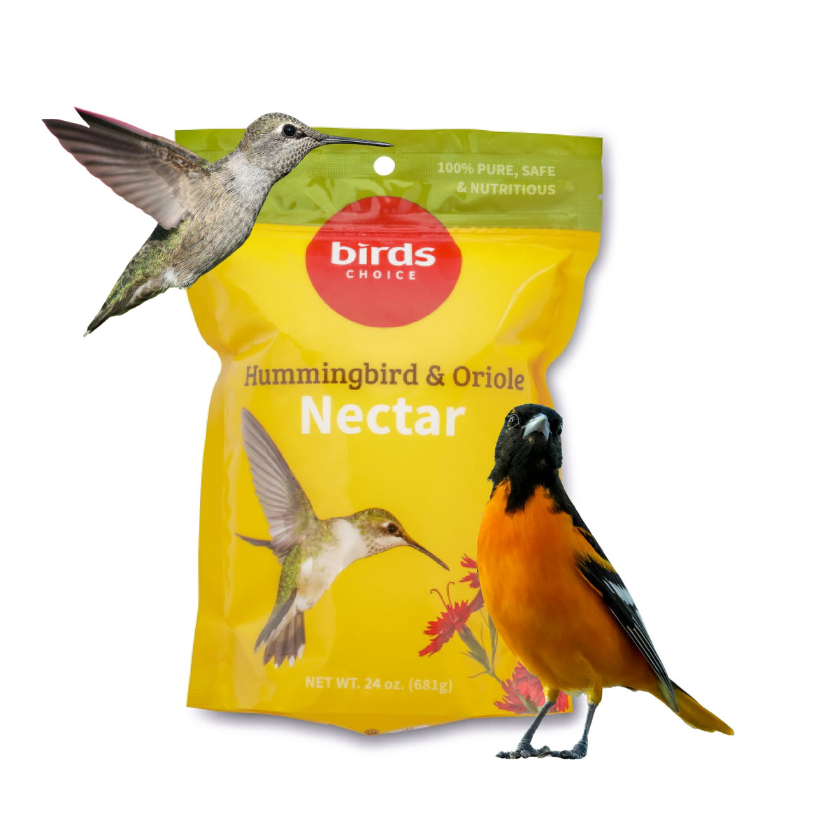 Bird's Choice Hummingbird & Oriole Nectar Pouch 24 oz.