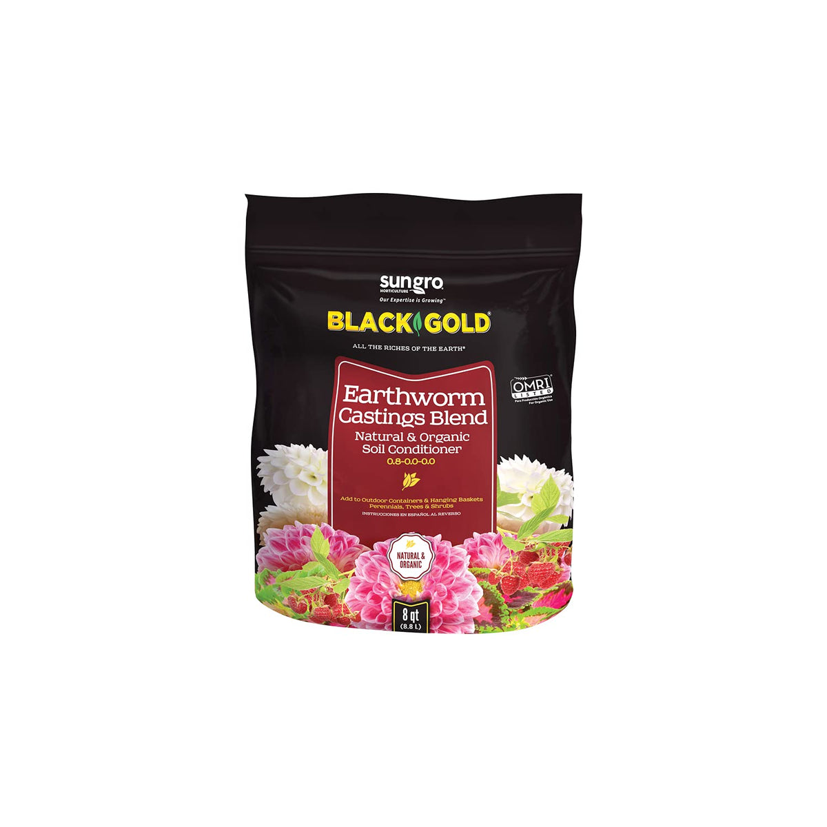 Black Gold Earthworm Castings, 8 qt