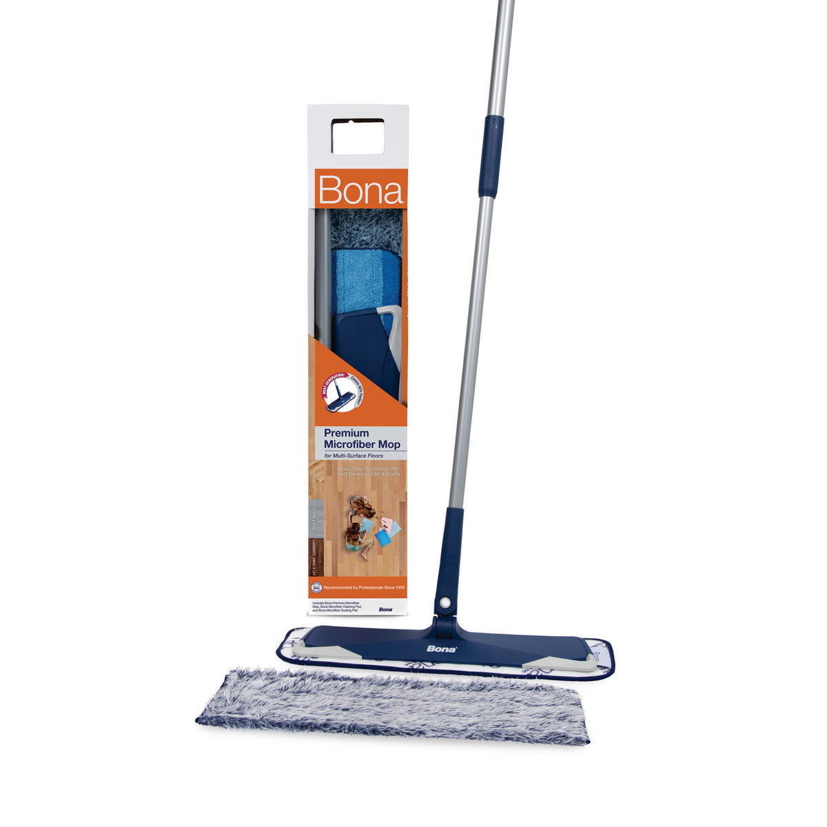 Bona Premium Microfiber Floor Mop with Cleaning Pad & Dusting Pad