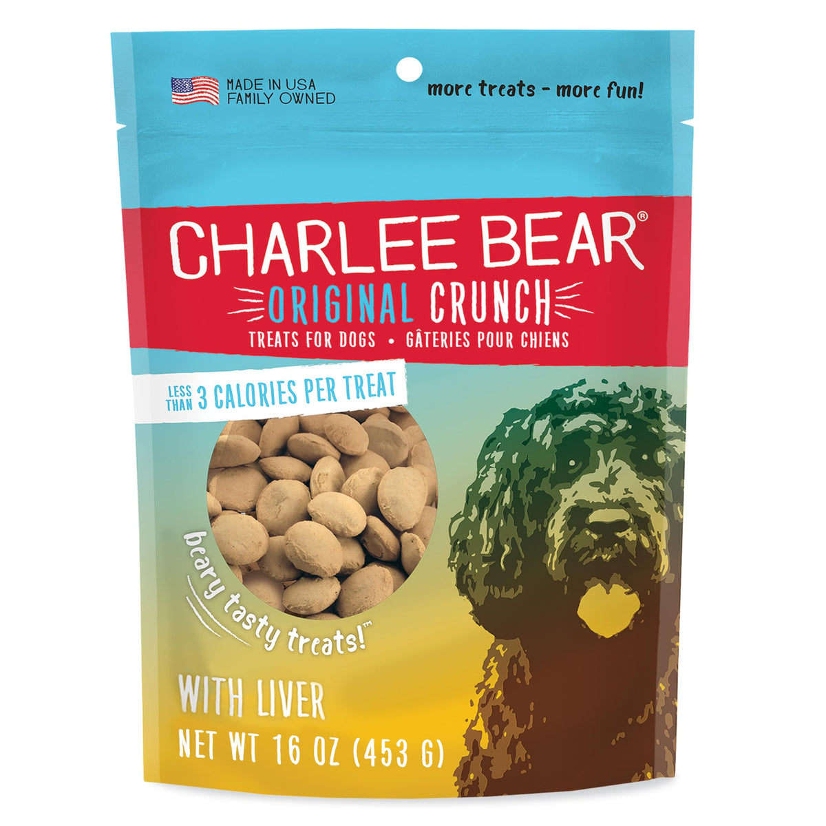 Charlee Bear Original Crunch Chicken Liver Dog Treats, 16 oz