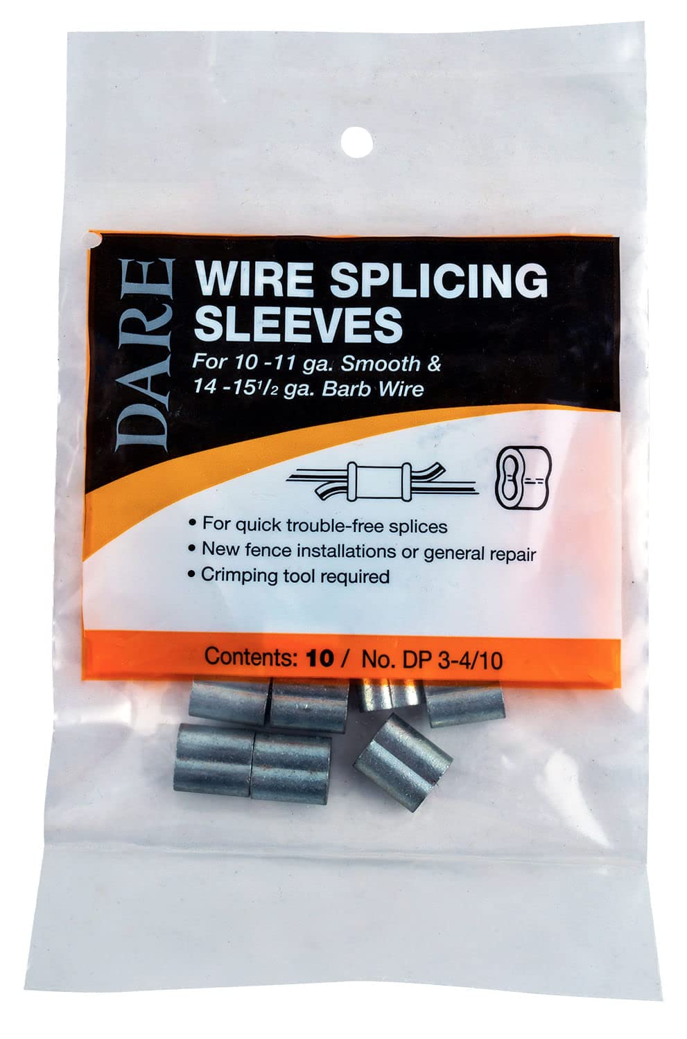 Dare Fence Splicing Sleeve for Smooth & Barbed Wire, 10-Piece