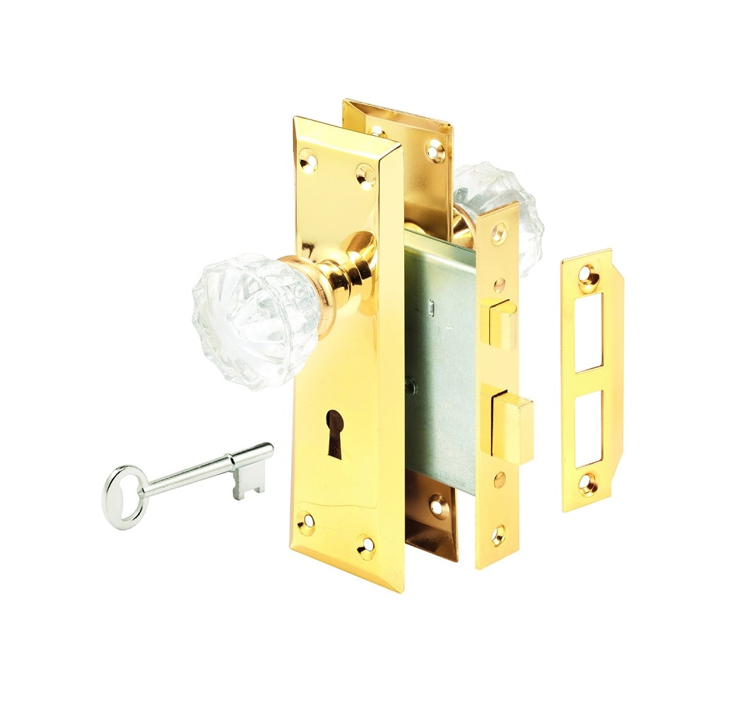 Defender Security E 2311 Mortise Lockset, Polished Brass