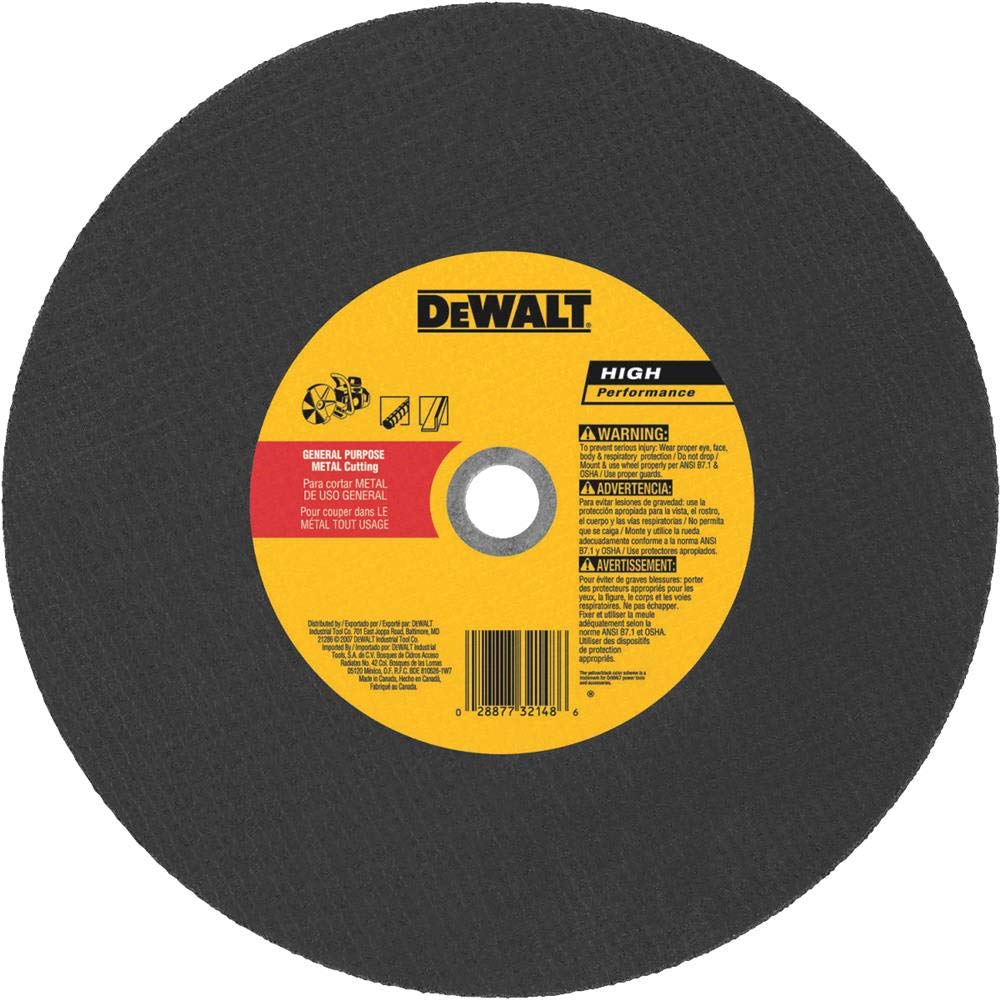 DeWalt 14 in. x 1/8 in. x 20mm Metal Cutting Blade