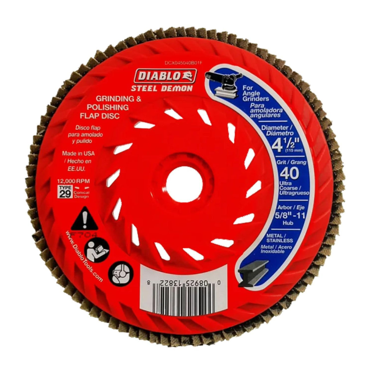 Diablo 4.5" 80-Grit Hub Flap Disc