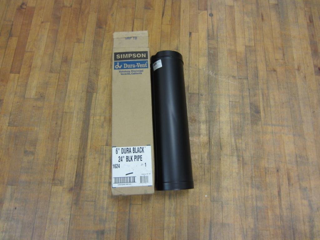 DuraVent 6" x 24" DuraBlack Single Wall Stove Pipe - Black