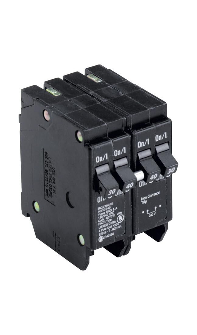 Eaton 30A/40A Double-Pole Quadplex Plug-On Circuit Breaker